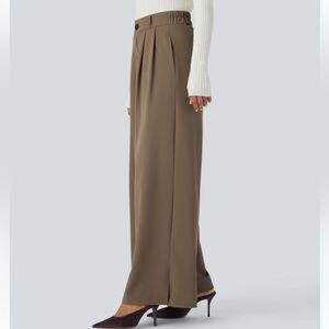 HALARA Brown Wide-Leg Trousers